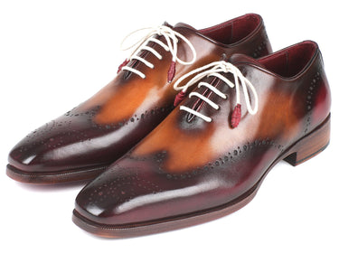Paul Parkman Men's Wingtip Oxfords in Bordeaux & Camel