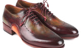 Paul Parkman Men's Opanka Construction Oxfords in Green & Bordeaux