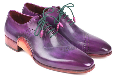 Paul Parkman Men's Opanka Construction Hand-Painted Oxfords in Purple