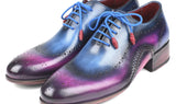 Paul Parkman Men's Opanka Construction Oxfords in Blue & Purple