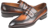 Paul Parkman Men's Goodyear Welted Loafers in Brown Burnished
