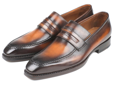 Paul Parkman Men's Goodyear Welted Loafers in Brown Burnished