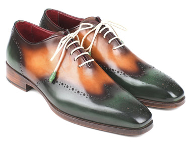 Paul Parkman Men's Wingtip Oxfords in Green & Camel