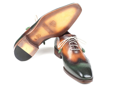 Paul Parkman Men's Wingtip Oxfords in Green & Camel