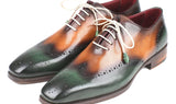 Paul Parkman Men's Wingtip Oxfords in Green & Camel