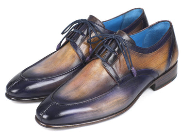 Paul Parkman Men's Ghillie Lacing Dress Shoes in Camel & Purple