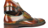 Paul Parkman Men's Cap Toe Oxfords in Green & Brown