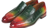 Paul Parkman Men's Croco-Embossed Calfskin Loafers in Multicolor