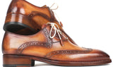 Paul Parkman Men's Ghillie Lacing Wingtip Brogues in Brown and Camel
