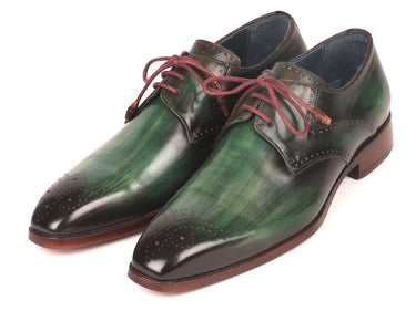 Paul Parkman Men's Medallion Toe Derby Shoes in Green