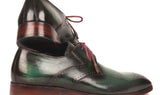 Paul Parkman Men's Medallion Toe Derby Shoes in Green