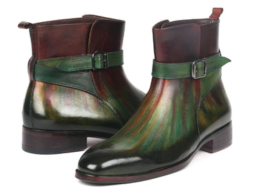 Paul Parkman Men's Jodhpur Boots in Green & Bordeaux