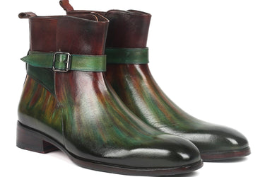 Paul Parkman Men's Jodhpur Boots in Green & Bordeaux