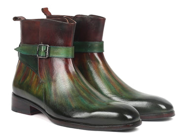 Paul Parkman Men's Jodhpur Boots in Green & Bordeaux