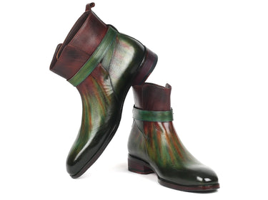 Paul Parkman Men's Jodhpur Boots in Green & Bordeaux