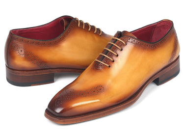 Paul Parkman Men's Goodyear Welted Punched Oxfords in Camel