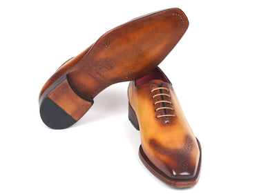 Paul Parkman Men's Goodyear Welted Punched Oxfords in Camel