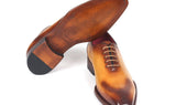 Paul Parkman Men's Goodyear Welted Punched Oxfords in Camel