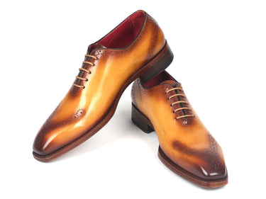 Paul Parkman Men's Goodyear Welted Punched Oxfords in Camel