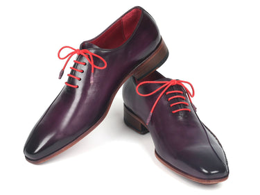 Paul Parkman Men's Leather Oxfords Side Hand-Sewn in Purple