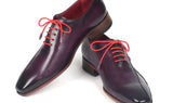 Paul Parkman Men's Leather Oxfords Side Hand-Sewn in Purple