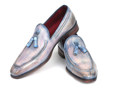 Paul Parkman Men's Hand-Painted Leather Tassel Loafers in Lila