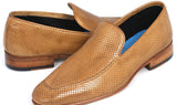 Paul Parkman Men's Perforated Leather Loafers in Beige