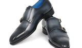 Paul Parkman Men's Double Monkstraps in Navy