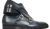 Paul Parkman Men's Double Monkstraps in Navy