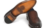 Paul Parkman Men's Perforated Leather Loafers in Brown