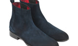 Paul Parkman Men's Suede Chelsea Boots in Navy