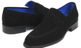 Paul Parkman Goodyear Welted Suede Loafers in Black