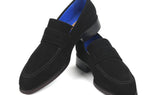 Paul Parkman Goodyear Welted Suede Loafers in Black
