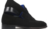 Paul Parkman Goodyear Welted Suede Loafers in Black