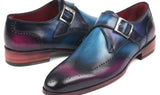 Paul Parkman Men's Single Monkstraps in Blue & Purple