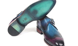 Paul Parkman Men's Single Monkstraps in Blue & Purple