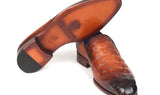 Paul Parkman Croco-Embossed Calfskin Loafers in Brown