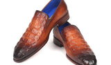 Paul Parkman Croco-Embossed Calfskin Loafers in Brown