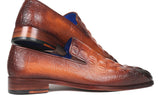 Paul Parkman Croco-Embossed Calfskin Loafers in Brown