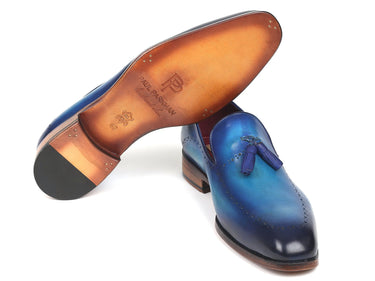 Paul Parkman Men's Tassel Loafers in Blue