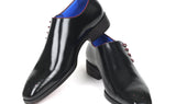 Paul Parkman Side Lace Polished Leather Oxfords in Black