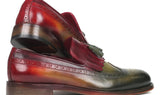 Paul Parkman Kiltie Tassel Loafer in Green & Bordeaux