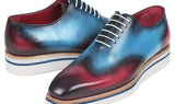Paul Parkman Men's Smart Casual Wingtip Oxfords in Blue & Purple