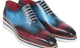 Paul Parkman Men's Smart Casual Wingtip Oxfords in Blue & Purple