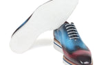 Paul Parkman Men's Smart Casual Wingtip Oxfords in Blue & Purple