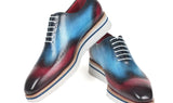 Paul Parkman Men's Smart Casual Wingtip Oxfords in Blue & Purple