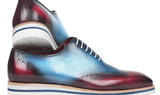 Paul Parkman Men's Smart Casual Wingtip Oxfords in Blue & Purple
