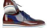 Paul Parkman Men's Smart Casual Wingtip Oxfords in Brown & Blue