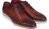 Paul Parkman Men's Woven Leather Smart Casual Shoes in Brown