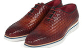Paul Parkman Men's Woven Leather Smart Casual Shoes in Brown